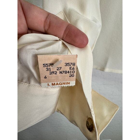 Vintage Deadstock Chanel Womens 100% Silk Gold Button Top Blouse Size 35 - Picture 6 of 10